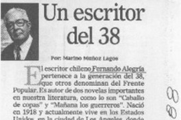 Un escritor del 38  [artículo] Marino Muñoz Lagos