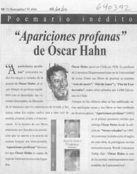 Apariciones profanas de Óscar Hahn