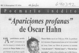 Apariciones profanas de Óscar Hahn