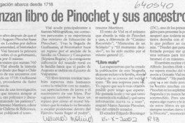 Lanzan libro de Pinochet y sus ancestros  [artículo] G. M.