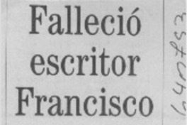 Fallecio escritor  [artículo]