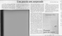 Una poesía que sorprende  [artículo] Marino Muñoz Lagos