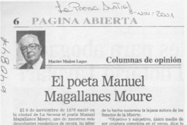 El poeta Manuel Magallanes Moure  [artículo] Marino Muñoz Lagos