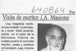 Visita de escritor J. A. Massone  [artículo]