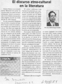 El discurso etno-cultural en la literatura  [artículo] Juan Gabriel Araya Grandón