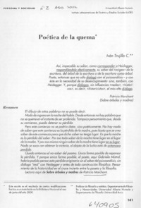 Poética de la quema  [artículo] Iván Trujillo C.