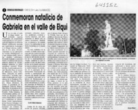 Conmemoran natalicio de Gabriela en el valle de Elqui  [artículo] Sergio Majul