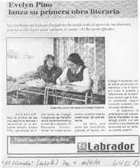 Evelyn Pino lanza su primera obra literaria