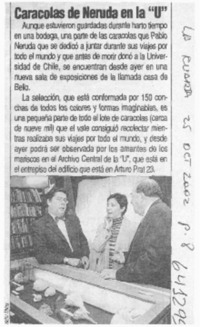 Caracotas de Neruda en la "U"  [artículo]
