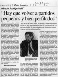 "Hay que volver a partidos pequeños y bien perfilados"  [artículo]