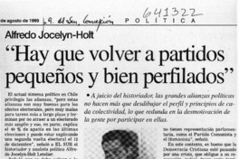 "Hay que volver a partidos pequeños y bien perfilados"  [artículo]