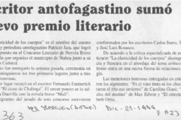 Escritor antofagastino sumó nuevo premio literario