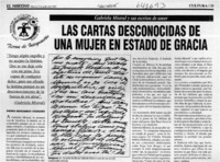 Las cartas desconocidas de una mujer en estado de gracia  [artículo] Pedro Marambio Vásquez