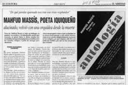 Mahfud Massis, poeta iquiqueño alucinado, volvió con una orquídea desde la muerte