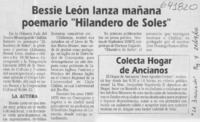 Bessie León lanza mañana poemario "Hilandero de soles"  [artículo]