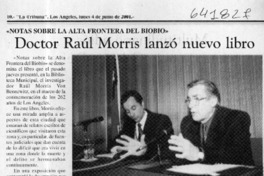Doctor Raúl Morris lanzó nuevo libro  [artículo]