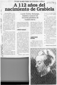 A los 112 años del nacimiento de Gabriela Mistral  [artículo] Mariela Navarro Fuentes