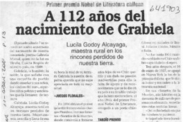 A los 112 años del nacimiento de Gabriela Mistral  [artículo] Mariela Navarro Fuentes
