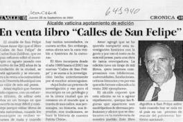 En venta libro "Calles de San Felipe"  [artículo]