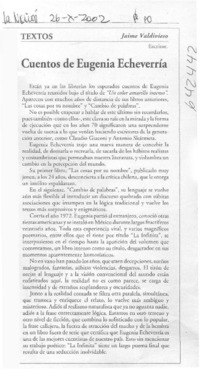 Cuentos de Eugenia Echeverría
