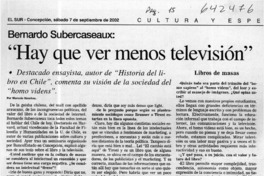 "Hay que ver menos televisión"  [artículo] Marcelo Sánchez