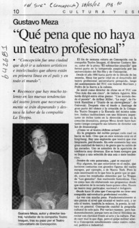 "Qué pena que no haya un teatro profesional"  [artículo]