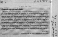 Gumucio, agresor de infantes  [artículo] Paola Ruiz