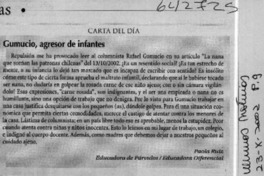 Gumucio, agresor de infantes  [artículo] Paola Ruiz