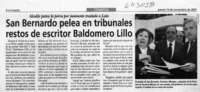 San Bernardo pelea en tribunales restos de escritor Baldomero Lillo