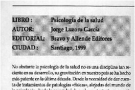 Psicologia de la salud  [artículo] Germán Morales F.
