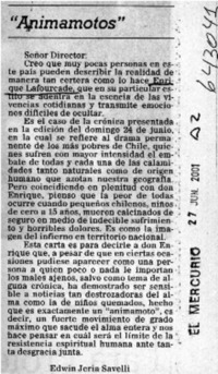"Animamotos"  [artículo] Edwin Jeria Savelli