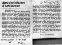 Agradecimientos a Lafourcade  [artículo] Eliana Godoy Godoy