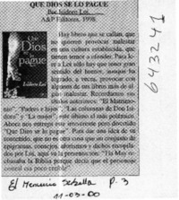 Que Dios se lo pague  [artículo]