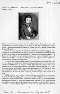 José Victorino Lastarria Santander  [artículo]