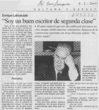 "Soy un buen escritor de segunda clase"  [artículo]