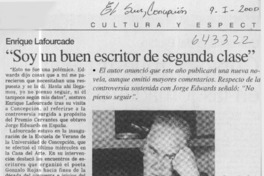"Soy un buen escritor de segunda clase"  [artículo]