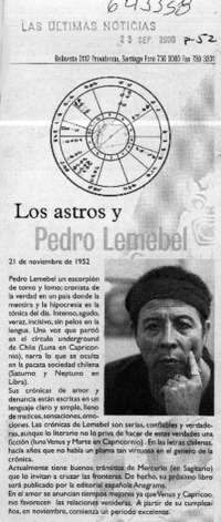 Los astros y Pedro Lemebel  [artículo]