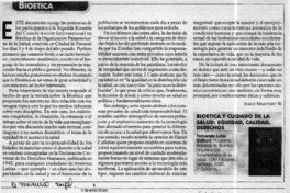 Bioética y cuidado de la salud