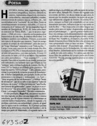 Nuestro señor Queupulicán y otros poemas que tratan de Arauco  [artículo] Ignacio Rodríguez