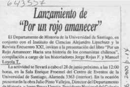 Lanzamiento de "Por un rojo amanecer"  [artículo]