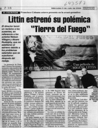Littin estrenó su polémica "Tierra del fuego"  [artículo]