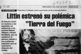 Littin estrenó su polémica "Tierra del fuego"  [artículo]