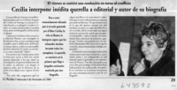 Cecilia interpone inédita querella a ecitorial y autor de su biografía  [artículo]
