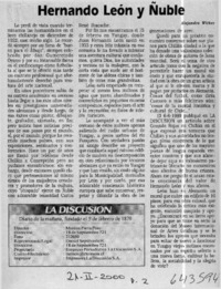 Hernando León y Ñuble  [artículo] Alejandro Witker