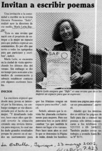 Invitan a escribir poemas  [artículo]