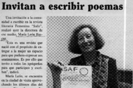 Invitan a escribir poemas  [artículo]