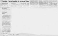 Escritor Pedro Lemebel en Feria del Libro  [artículo]