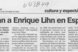 Editan a Enrique Lihn en España  [artículo]