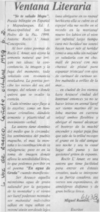 Yo te saludo mapu  [artículo] Miguel Ramírez