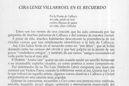 Cira Léniz Villarroel en el recuerdo  [artículo]